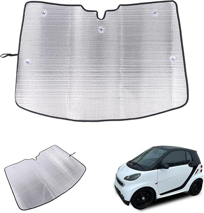 Windshield Sun Shade Compatible with Mercedes-Benz Smart 2009-2015 Foldable Front Windshield Sunshade Protector, Block UV Rays Keep Your Car Cooler