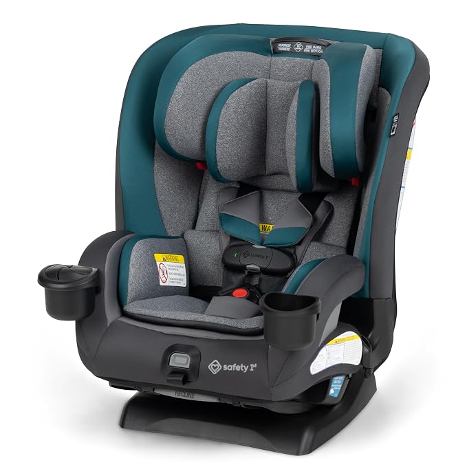 Safety 1st EverSlim 4-in-1 Convertible Car Seat, SecureTech Chest Clip, Ultra-Slim, 4-Mode Infant to Booster, Baby Car Seat, 5-100 lbs, Memory Foam, Fiddlehead