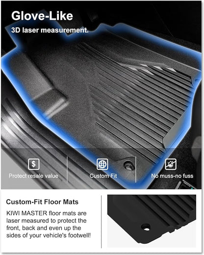 KIWI MASTER Floor Mats & Cargo Mat for 2014-2023 Jeep Cherokee (Not Grand Cherokee), Custom Fit All Weather Car Mats, Heavy Duty TPE Floor Liners, Front & Rear & Tray Trunk Mat Set, Black