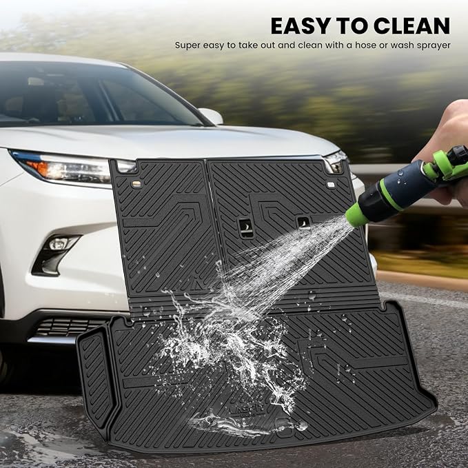 LASFIT Cargo Mat for Toyota Grand Highlander 2026 2025 2024 (Not for Highlander), All Weather TPE Custom Fit Rear Trunk Mat for 2026-2024 Grand Highlander Cargo&Backrest Mats