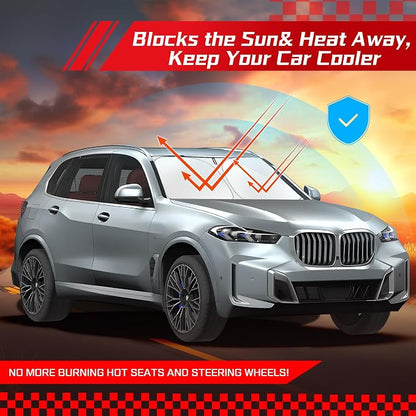 ARISMOTOR Windshield Sun Shade for BMW X5 2019-2025 2026, Custom Fit Foldable Front Window Sunshade Sun Visor Protector, Block UV Rays Keep Your Car Cooler