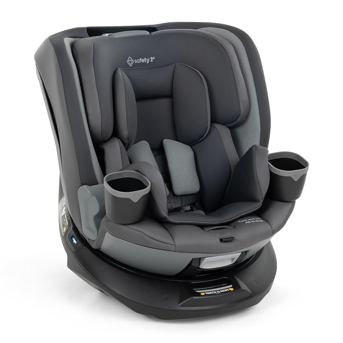 Safety 1st Turn and Go 360 ST 360 Rotating Car Seat, SafetySwivel, SecureTech Installation, All-in-One Convertible Car Seat, 3-in-1 Rear-Facing, Forward-Facing, Booster, 5-100 lbs, Siberian Caviar