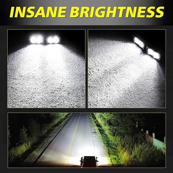 LED Pods, AKD Part 3 Inch CREE LED Off Road Driving Lights 40W Spot Flood Combo Small Ditch Light Fog Lights Pods 2 Packs for Truck Motorcycle SUV UTV ATV Dirt Bike Surron