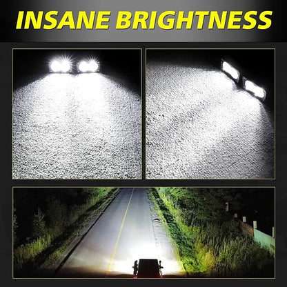 LED Pods, AKD Part 3 Inch CREE LED Off Road Driving Lights 40W Spot Flood Combo Small Ditch Light Fog Lights Pods 2 Packs for Truck Motorcycle SUV UTV ATV Dirt Bike Surron