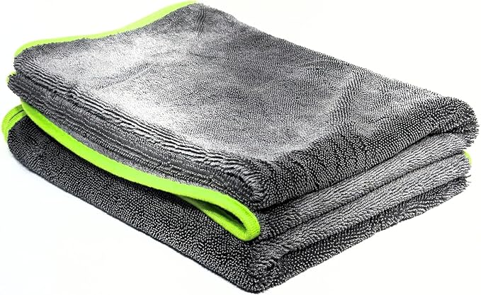 Twist Drying Towel Super Absorbent 600GSM - 35.4'' x 23.6'' inches, Gray Color, Rapid Drying, Large Cleaning, Lint-Free Detailing, High Absorption Microfiber Towels for Cars (1)