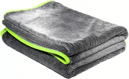 Twist Drying Towel Super Absorbent 600GSM - 35.4'' x 23.6'' inches, Gray Color, Rapid Drying, Large Cleaning, Lint-Free Detailing, High Absorption Microfiber Towels for Cars (1)