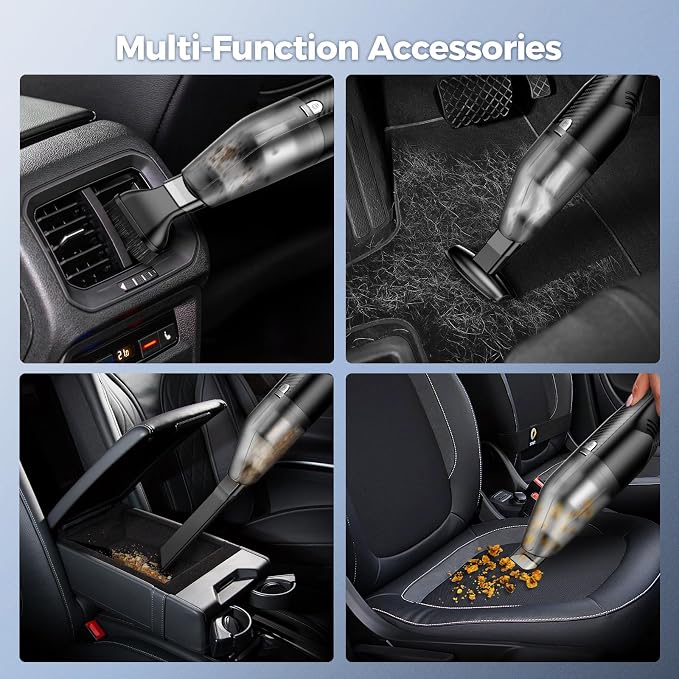 Handheld Vacuum Cordless - Car Vacuum Cleaner with 11000Pa Powerful Suction,1.2lbs Lightweight, Type-C Charge, Multiple Accessories, Portable Hand Vacuum for Home, Pet and Car