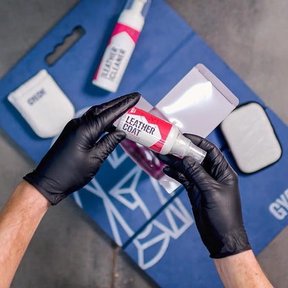 Gyeon Leather Set Strong All‑in‑One Car Leather Cleaner and Ceramic Coat Kit for Interior Protection Deep Clean Oil Removal Matte Finish Hydrophobic UV Resistant