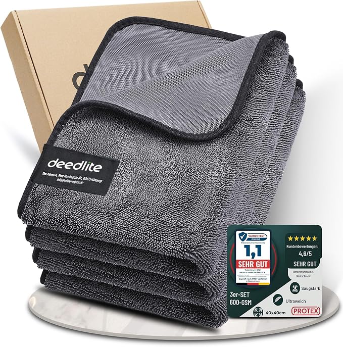 Deedlite Bath Wipes Shower Cleaning Cloths, Premium Car Drying Towel | Ultra Absorbent Twisted-Loop Design| Microfiber Towel for Car, Shower Cabin, Household
