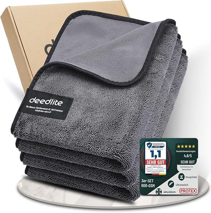 Deedlite Bath Wipes Shower Cleaning Cloths, Premium Car Drying Towel | Ultra Absorbent Twisted-Loop Design| Microfiber Towel for Car, Shower Cabin, Household