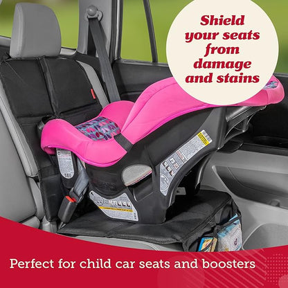 Lusso Gear Car Seat Protector - Waterproof Car Seat Cover - Non-Slip Padding & Mesh Pockets for Baby Travel Gear - Universal SUV & Vehicle Fit - Tan