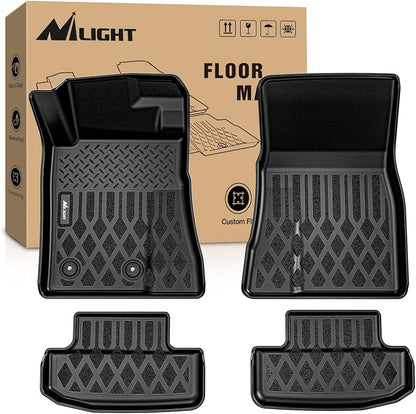 Nilight TPE Floor Mats for Ford Mustang 2015 2016 2017 2018 2019 2020 2021 2022 2023 2024 2025 2026 All Weather Custom Fit Heavy Duty Floor Liners