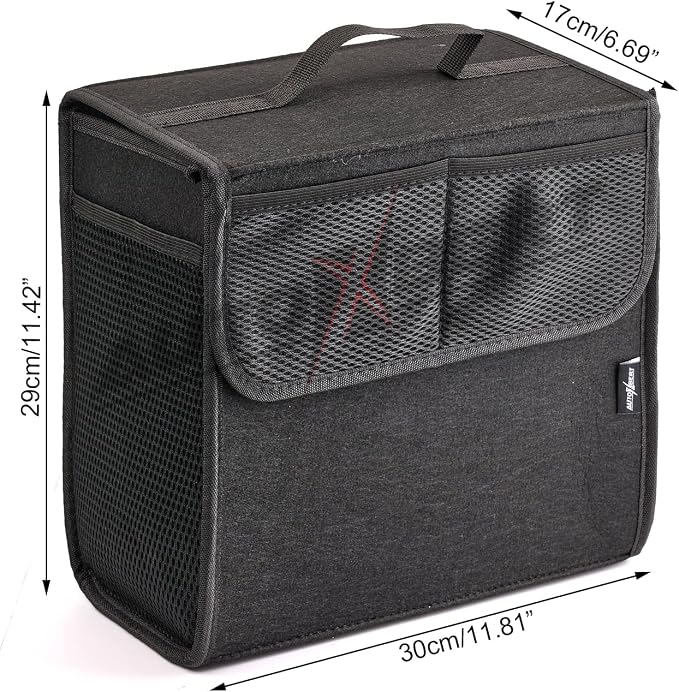 Car Trunk Organizer,Soft Felt Car Bag Organizer 12x7x12 inch Folding,for Honda CRV Civic Accord Ford Focus Fusion Toyota RAV4 Jeep SUV/Truck/Sedan/Van