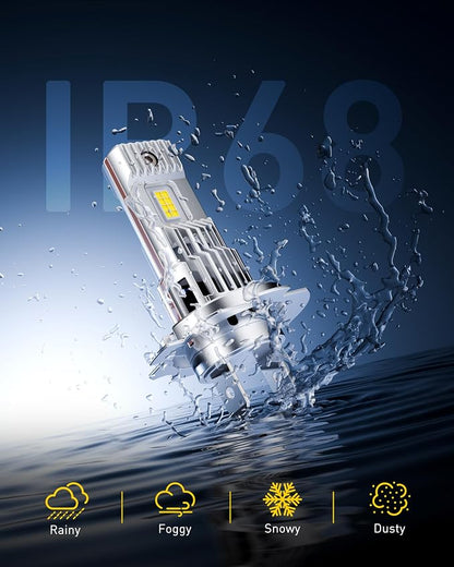 AUXITO H7 Bulb, 10X Brightness 6500K Cool White, Exact Halogen Dimensions, H7 Fog Light Application, No-Modification Plug & Play, Pack of 2