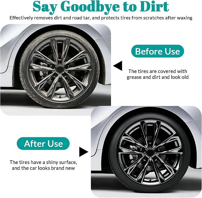 3 Pack Polishes Pro Tire Shine Applicator - Hex Grip Tire Dressing Applicator Pad for Car Detailing - Ergonomic Wave Texture Foam Sponge for Tire Wax Gel Gloss - Mess-Free Wheel Cleaning Tools