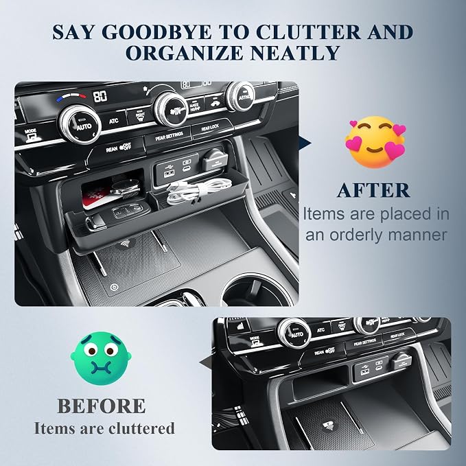 BIBIBO for New 2026 Honda Pilot Center Console Storage Drawer Tray 2026 Honda Pilot Console Organizer Under Navi Cubicle Extra Storage Box Drawer Silicone 2026 Honda Pilot Accessories
