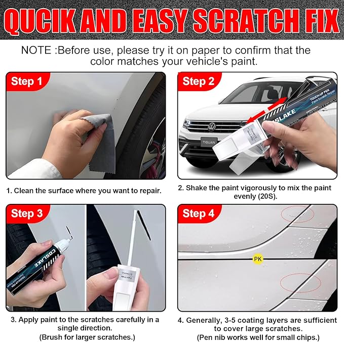 Car Touch Up Paint(Silver Mist Metallic(LA7R/Q3)) for Volkswagen, Car Paint Scratch Repair Kit, Quick & Easy Solution to Repair, 2 in 1 Scratch Remover Pen with 2PCS Disposable Micro Applicators