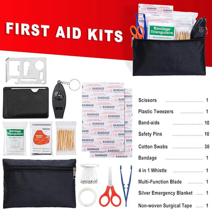 Car Roadside Emergency Kit - Car Emergency Kit with Jumper Cables, Tow Rope, Folding Shovel, Safety Hammer, Reflective Warning Triangle, Car Safety Kits for Men, Women, Teenagers