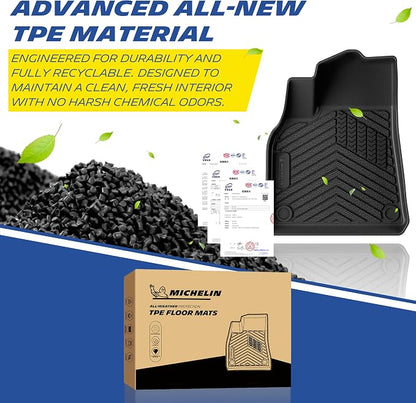 Michelin Vehicle Mat, All-Weather TPE Custom Fit Liner for Tesla Model Y 7 Seat Floor Mats 2020-2025 (7 Piece), Not Fit Premium or Performance, Premier