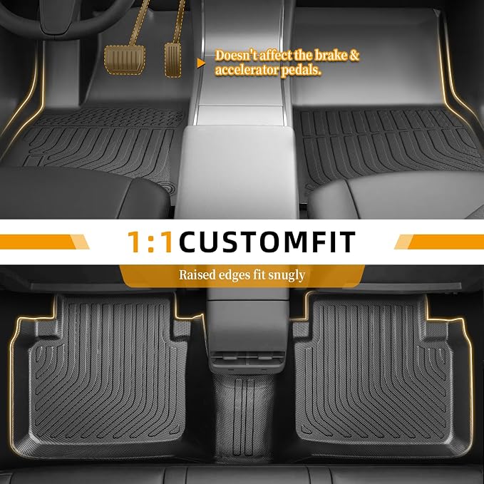 Floor Mats for Honda Accord Sedan 2008-2012(Gas ONLY), NOT for Coupe, Custom Fit Accord Sedan LX LX-S EX EX-L LX-P SE LX Premium Floor Mats, TPE All Weather Protection Waterproof Cargo Liner