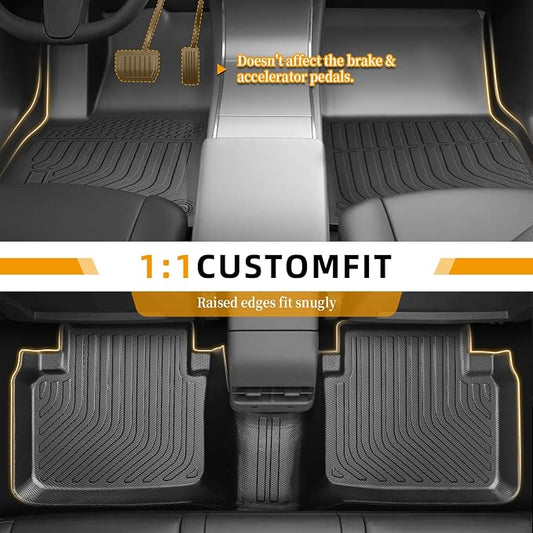 Floor Mats for Honda Accord Sedan 2008-2012(Gas ONLY), NOT for Coupe, Custom Fit Accord Sedan LX LX-S EX EX-L LX-P SE LX Premium Floor Mats, TPE All Weather Protection Waterproof Cargo Liner