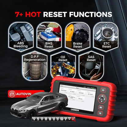 Launch OBD2 Scanner CRP123X Elite V2.0, 2025 Lifetime Free Update Diagnostic Scan Tool Car Engine Code Reader with Oil/Brake/SAS/BMS/D.P.F/ABS Bleeding/Throttle Reset, Auto VIN