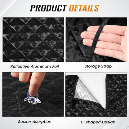 Windshield Sun Shade Car Sun Shade, Folding Car Shades for Front Windows, Blocks UV Rays Sun Visor Protector for Truck SUV Van, Keeps Vehicle Cool - Silver (55" x 29.5")