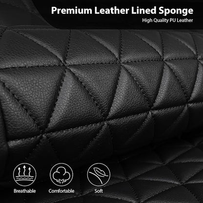 CAR PASS Bling Diamond Leather Car Seat Covers 2 Front Seats Interior Sets, Waterproof Shining Glitter Sparkly Crystal Universal Armrest Fit Automotive Truck SUV Cute Women Girl, Black PU Rhinestone