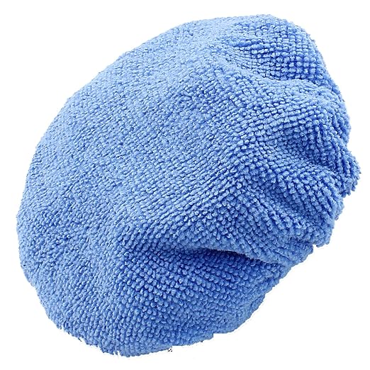Bonsicoky 6 PCS Car Polishing Bonnet Buffing Pads - Soft Microfiber Buffing Pads Cover for 7" - 8" Car Polisher - Sky Blue