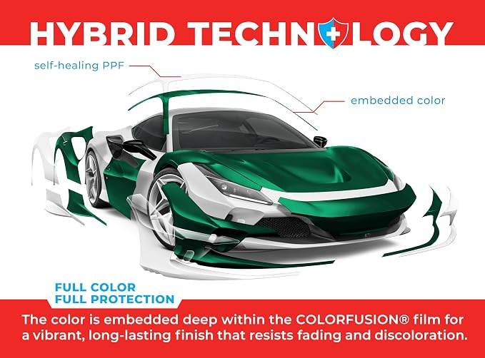ColorFusion PPF by VViViD, Satin Stealth Chrome Stealth Green Dry Apply PPF Vinyl Car Wrap Roll 10ft x 5ft