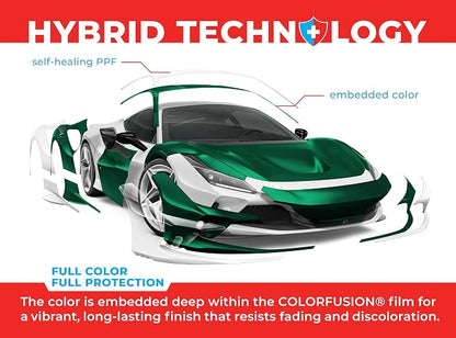 ColorFusion PPF by VViViD, Satin Chrome Stealth Green Dry Apply PPF Vinyl Car Wrap Roll 1.3ft x 5ft