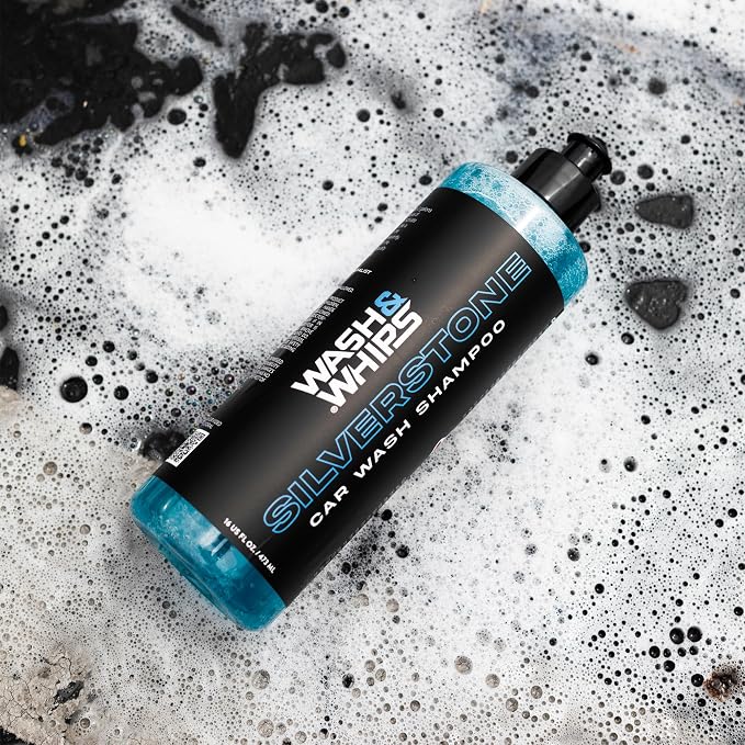 WASH&WHIPS Ultimate Exterior Car WASH Kit – Silverstone Shampoo, Hockenheim Bug Remover, Le Mans Wheel Cleaner – Professional-Grade Shine, Easy to Use, Safe for All Surfaces (Step 1)