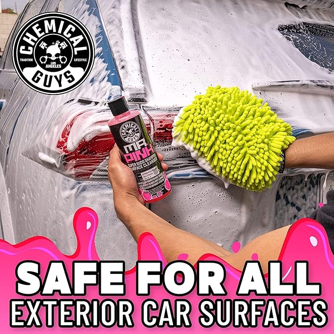 Chemical Guys Mr. Pink Car Wash Soap - 16 oz Super Suds Foaming Car Wash Soap for Cannon, Blaster, or Bucket Washing - pH Balanced, Safe on Wax, Sealant, Ceramic, and Clear Coat Finishes
