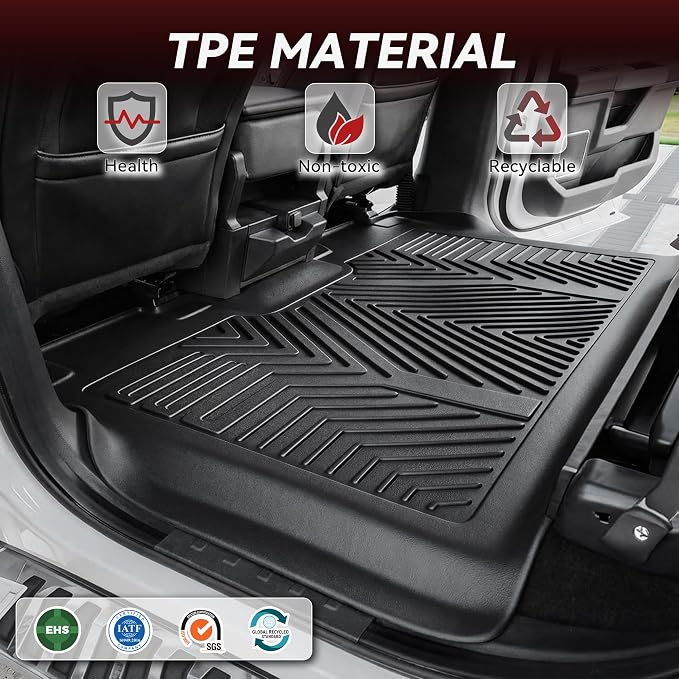 YITAMOTOR Floor Mats Fit for 2019-2026 Chevrolet Silverado/GMC Sierra 1500 & 2020-2026 Chevy Silverado/GMC Sierra 2500HD/3500HD Crew Cab with Bucket Seat(No Rear Underseat Storage Box), 1st & 2nd Row