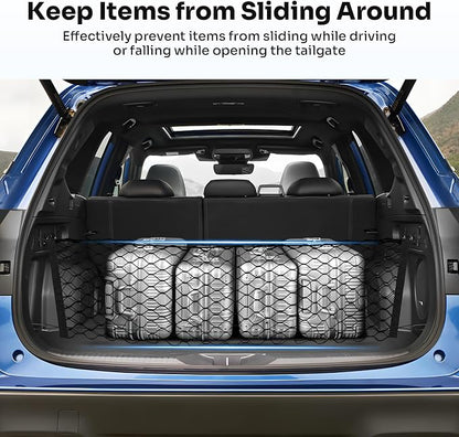 Canvcle Trunk Cargo Net for 2019-2024 Forester Accessories Envelope Style Mesh Trunk Net Organizer and Storage Stretchable Adjustable Elastic Nylon Rear Cargo Netting with Hooks