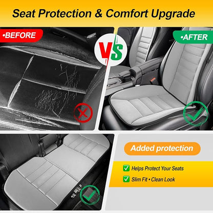 kingphenix 5-Piece Memory Foam Car Seat Cushion Set with Full Back Support Pillow, Comfort for Long Drives & Road Trips, Universal Automotive Comfort for Most Car, Van, Truck, SUV, Gray