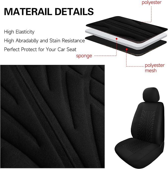 VarCozy Car Seat Covers Front Pair,Universal Cloth for Car,Breathable & Washable SUV, Sedan, Van, Automotive Interior Covers, Airbag Compatible