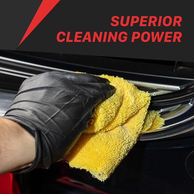 Maxshine 16" x 24" Universal 5-Piece Professional Edgeless Microfiber Towel Set – 380GSM Extra Absorbent & Ultra Plush – Premium Towels for Car Wash, Home Cleaning & Pet Drying