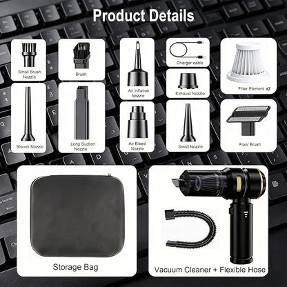 Handheld Car Vacuum Cordless, 22000Pa High Power Car Vacuum Cleaner and Air Duster, 2026 Upgrade 4-in-1 Car Vacuum Portable Cordless with 10 Multi-Nozzles for Small Jobs, Car, Home, Desk, Keyboards