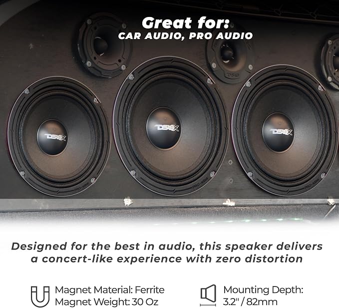 DS18 PRO-X8.4M Loudspeaker - 4", Midrange, Red Steel Basket, 550W Max, 275W RMS, 8 Ohms - Premium Quality Audio Door Speakers for Car or Truck Stereo Sound System (1 Speaker)