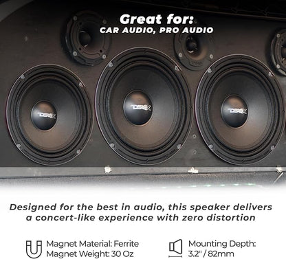 DS18 PRO-X8.4M Loudspeaker - 4", Midrange, Red Steel Basket, 550W Max, 275W RMS, 8 Ohms - Premium Quality Audio Door Speakers for Car or Truck Stereo Sound System (1 Speaker)