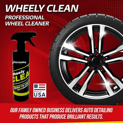 DURA-COATING TECHNOLOGY Wheely Clean - Professional Wheel Cleaner Spray - Ready-to-Use Tire Cleaner and Rim Cleaner - Suitable for Aluminum, Chrome, or Clear-Coated Wheels - Removes Brake Dust - 16 oz