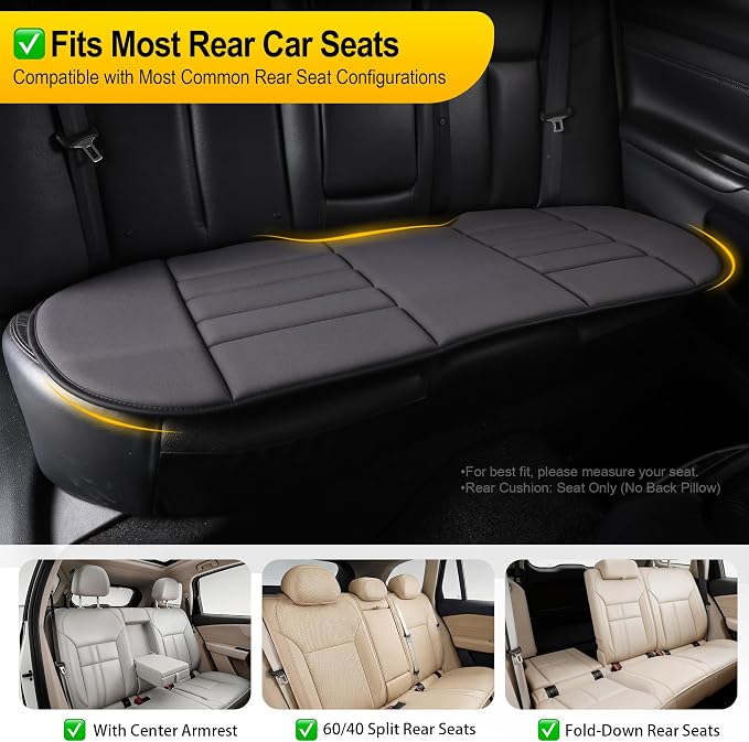 kingphenix 5-Piece Memory Foam Car Seat Cushion Set with Full Back Support Pillow, Comfort for Long Drives & Road Trips, Universal Automotive Comfort for Most Car, Van, Truck, SUV, Dark Grey
