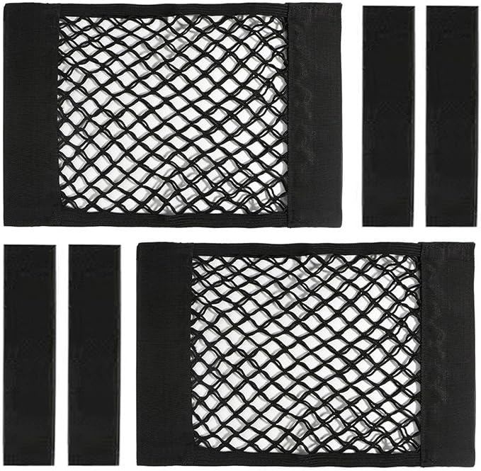 Universal Mesh Cargo Net with Tape Stickers Car Stretchable Storage Net Wall Sticker Organizer Pouch Bag Storage Mesh Net for SUV Car Trunk Storage(15.7x9.8 Inch)