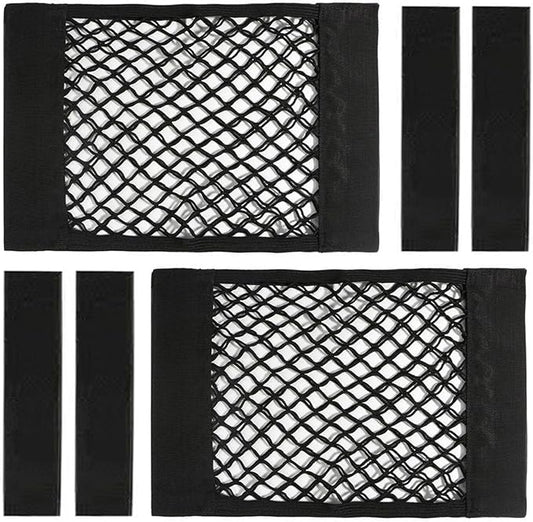 Universal Mesh Cargo Net with Tape Stickers Car Stretchable Storage Net Wall Sticker Organizer Pouch Bag Storage Mesh Net for SUV Car Trunk Storage(15.7x9.8 Inch)