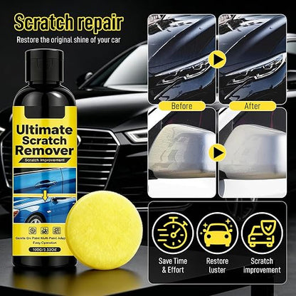 Scratch Remover for Vehicles, Car Scratch Remover Kit with Sponge, Upgrade Car Scratchs Remover for Deep Scratches in 60 Seconds, Quick Fix Removal Paste for Repair Scratche and Restore Shine (2pcs)