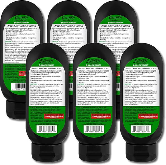 Turtle Wax Scratch Repair and Renew, Car Scratch Remover, Tackles Swirl Marks, Paint Transfer, Headlight Oxidation, Water Spot Remover for Cars, Safe for All Paint Colors, 7oz (Pack of 6)