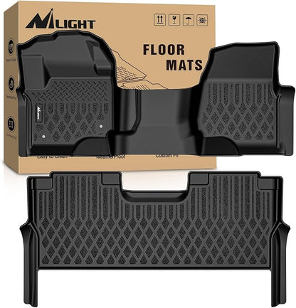 Nilight TPE Floor Mats for Ford F250 F350 F450 F550 Super Duty Crew Cab Bench Seat 2017 2018 2019 2020 2021 2022 2023 2024 2025 2026 All Weather Custom Fit Heavy Duty Floor Liners
