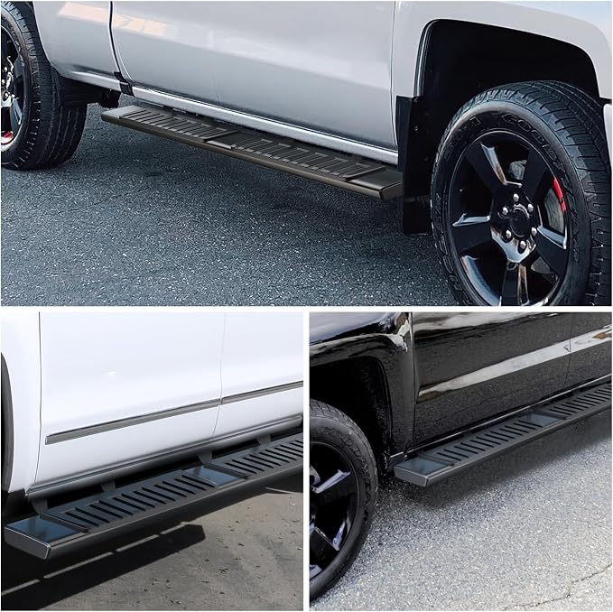 Nilight Running Boards for 2007-2018 Chevy Silverado/GMC Sierra 1500 Crew Cab 2007-2019 Chevy Silverado/GMC Sierra 2500HD 3500HD 6 Inch Slip-Proof Aluminum Side Step Nerf Bars