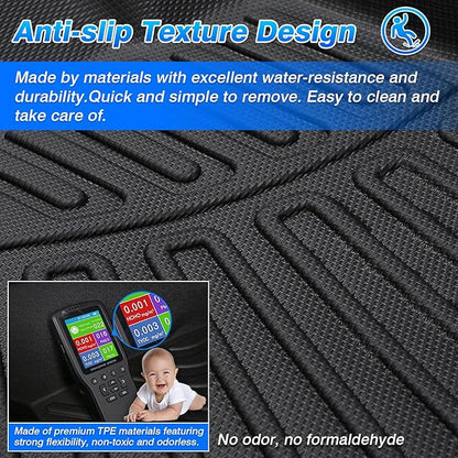 Wrangler TJ Floor Mats - Car Mats for Jeep Wrangler TJ 1997-2006, All Weather Floor Mat for Wrangler TJ Accessories, Heavy Duty Rubber Mats, Car Accessories